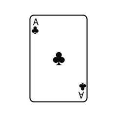 Vector illustration poker card symbols. Card number four curly. Isolated on a blank, editable and changeable background.