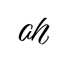 Fototapeta na wymiar Vector Initial Letters Logo Handlettering Calligraphy Style ah