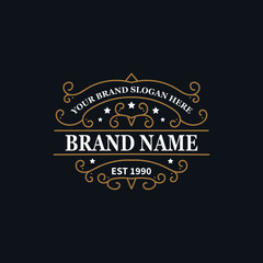 Flourish frame for label design, logo design, product quality design, brand logo design