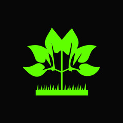 Green leaf nature logo design 