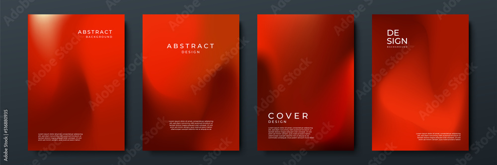 Poster Abstract gradient texture background with dynamic blurred effect. Minimal gradient background with modern trendy red color for presentation design, flyer, social media cover, web banner, tech poster
