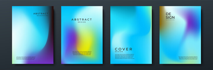 Fototapeta premium Abstract gradient texture background with dynamic blurred effect. Minimal gradient background with modern light blue color for presentation design, flyer, social media cover, web banner, tech poster