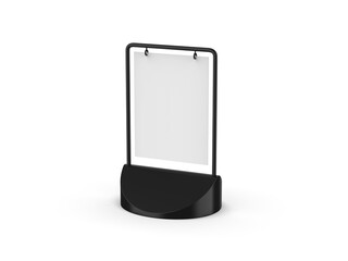 Swinger pavement double sided blank white Board for mock up and branding presentation, budget pavement sign. Ideal for pubs and shops. 3d render illustration.