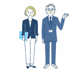 ビジネスパーソン　男女2人