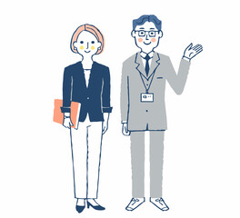 ビジネスパーソン　男女2人