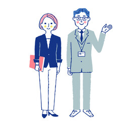 ビジネスパーソン　男女2人