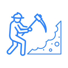 Digging mine or mining quarry icon