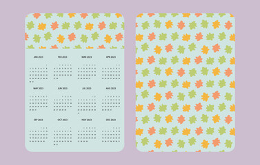 Calendar template for 2023, stationery design,