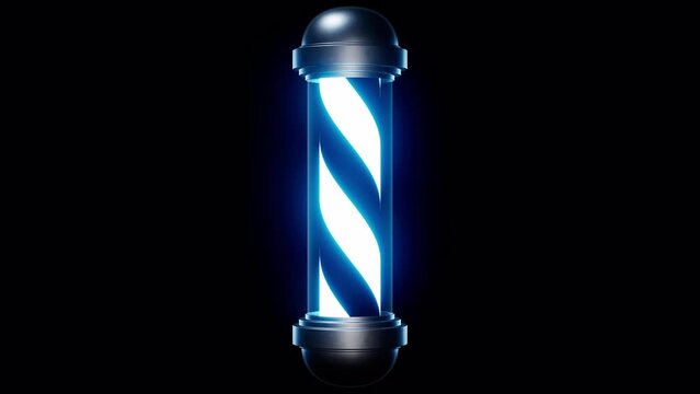 Flashing Barber Shop Pole Blue Light Alpha Loop