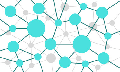 Molecule network structure connected dots and lines background template. User blockchain linked global digital database graphic vector.