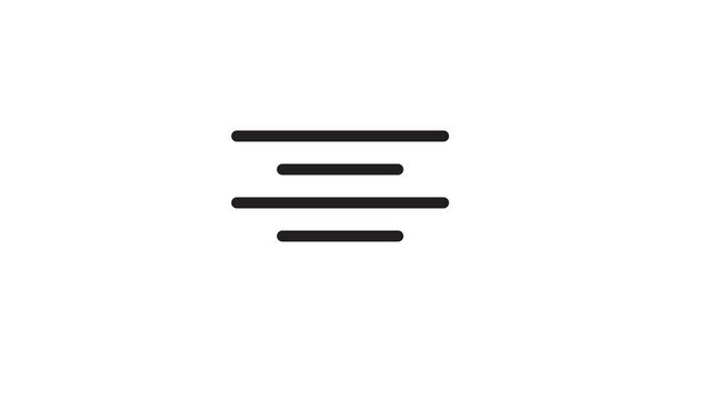 All kinds of Alignment. Transparent background 4k icon animation.