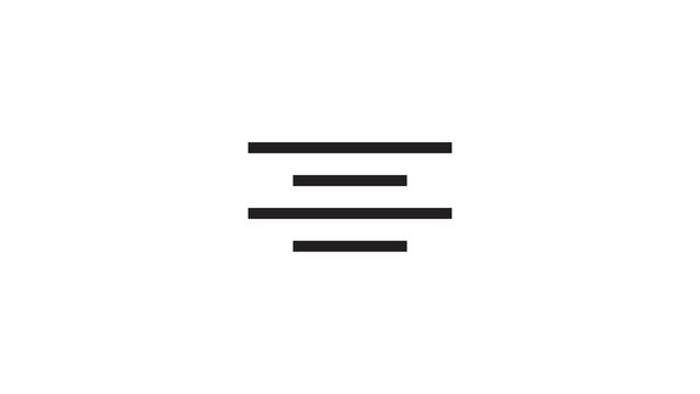 All kinds of Alignment. Transparent background 4k icon animation.