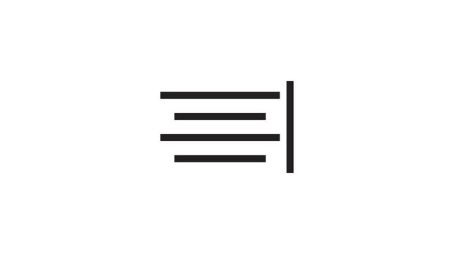 All kinds of Alignment. Transparent background 4k icon animation.
