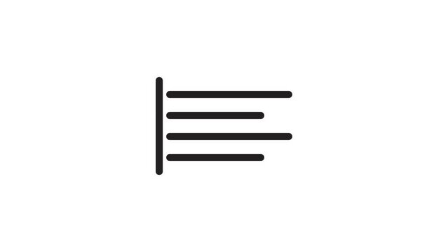 All kinds of Alignment. Transparent background 4k icon animation.