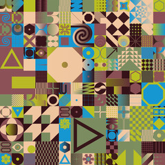 Neo-Geo Pattern Vector Graphic Inspired By Abstract Modernist Aesthetics Design