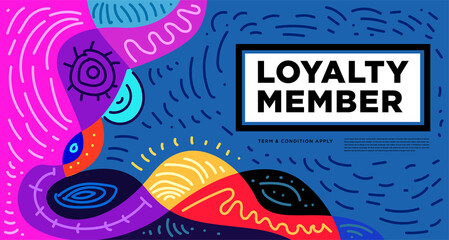 Colorful abstract geometric and fluid banner template for marketing promotion material. Giveaway, cash back, gift card, and member card bonus design template.