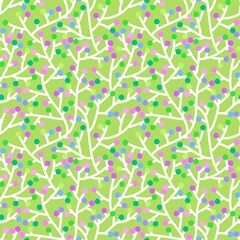 Simple floral seamless branches pattern for summer notebooks and autumn wrapping paper and kids and fabrics