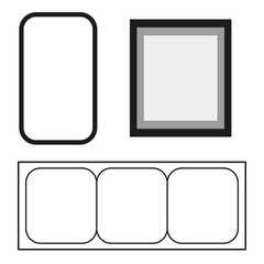set frames. Simple frames in sketch style. Vector illustration. Stock image. 