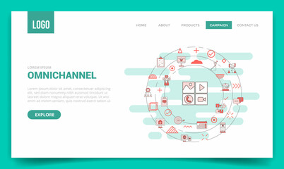 omnichannel concept with circle icon for website template or landing page homepage