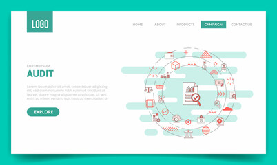 audit concept with circle icon for website template or landing page homepage