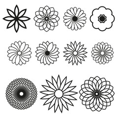 icon Geometric flowers. Vector illustration. Stock image.