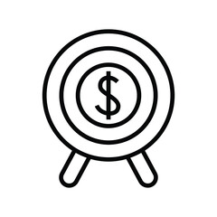 Business target icon vector graphic illustration