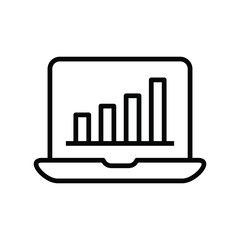 Computer data analytics icon vector graphic illustration