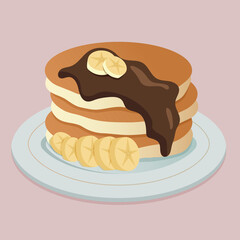 pancakes with chocolate spread and banana1