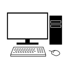 computer monitor with mouse and keyboard