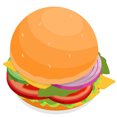 Burger, Fast food, fresh lettuce, tomatoes, cucumbers