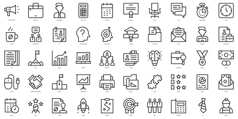 Set of thin line employment Icons. Vector illustration