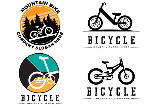 Bike Logo Icon Vector, vehicle for sports, racing, casual, downhill, retro template
