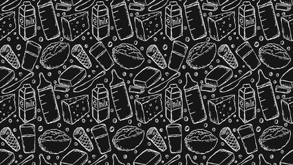 Horizontal milk food background