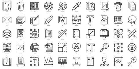 Set of thin line editorial design Icons. Vector illustration - obrazy, fototapety, plakaty