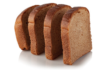 Sliced bread on a white background