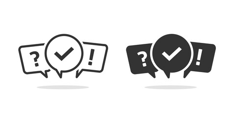 Quiz time game icon black and white vector logo or poll contest survey bubble with question mark pictogram line outline stroke art image for competition or questionnaire label image - obrazy, fototapety, plakaty