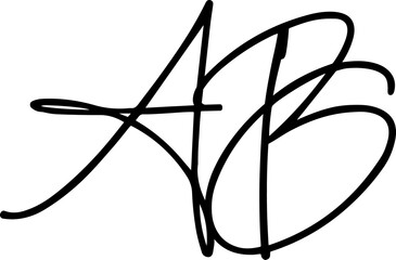 Fototapeta na wymiar A & B Alphabet logo, AB Letter logo, Typography logo, Combination of Alphabet A and B Monogram