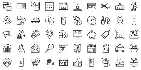 Set of thin line sales Icons. Vector illustration