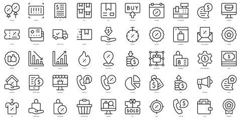 Set of thin line sales Icons. Vector illustration