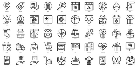 Set of thin line boxing day Icons. Vector illustration