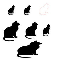 Cats collection black icon