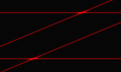 Abstract red line laser cross on black design modern futuristic technology background vector