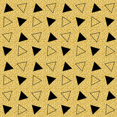 Geometric seamless pattern with expensive gold and black for design