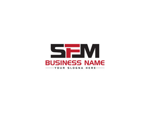 Initial SFM Logo Letter Vector, Creative SF s f m Logo Letter Design With Colorful Three Letter Unique Symbol For Business Or Brand
