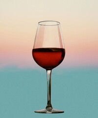 red wine in the glass