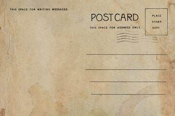 Vintage postcards are old and dirty for writing a message - obrazy, fototapety, plakaty