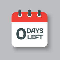 Countdown daily page calendar icon - 0 days left
