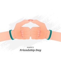 Friendship day with holding promise hand illustration design