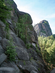 High forest rocks for advanced hiking and alpinism.
