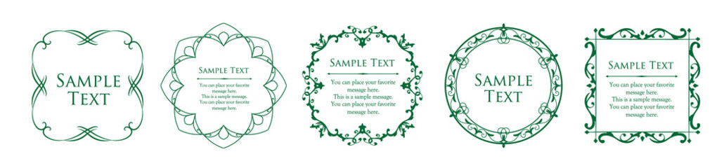 オシャレなフレーム。デザインテンプレート。ゴージャスな額のセット。